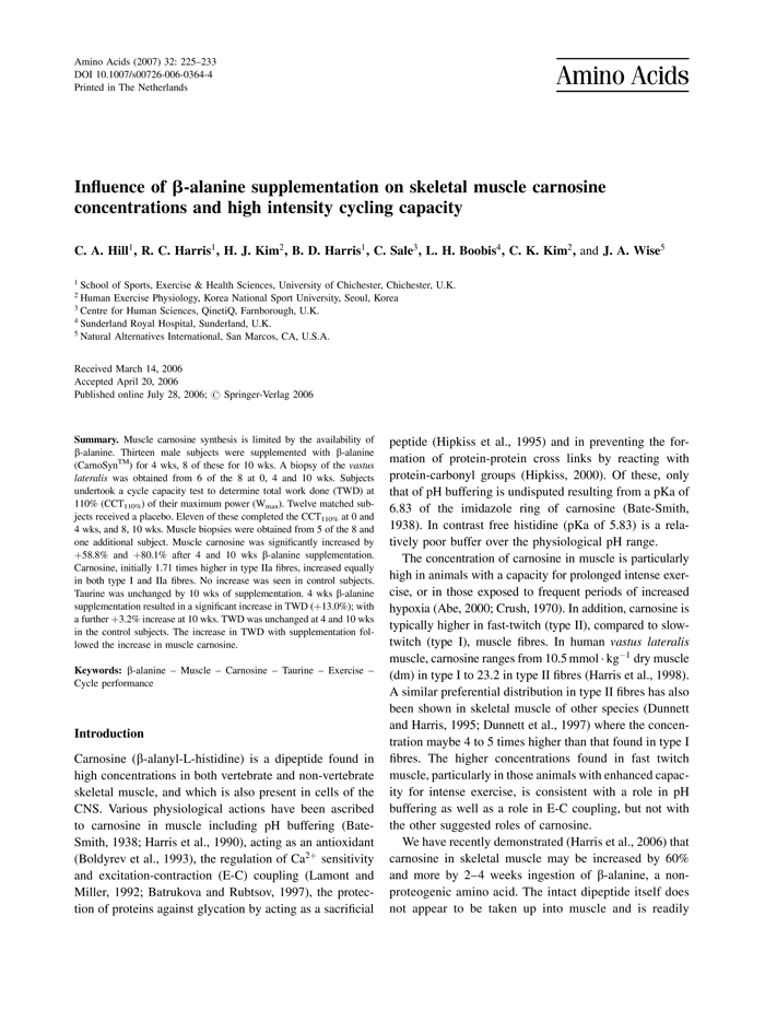 Influence of b-alanine supplementation on skeletal muscle carnosine 게시글의 2번째 첨부파일입니다.